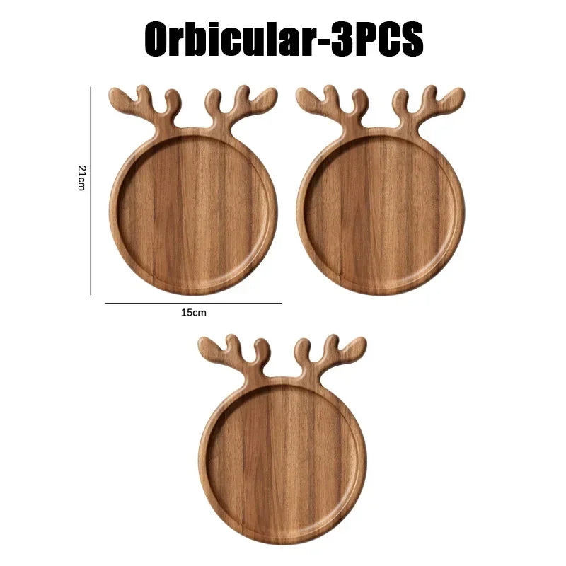 Appetizer Platter Decorative Christmas Tray Dessert/Snacks, Wood Serving Platter