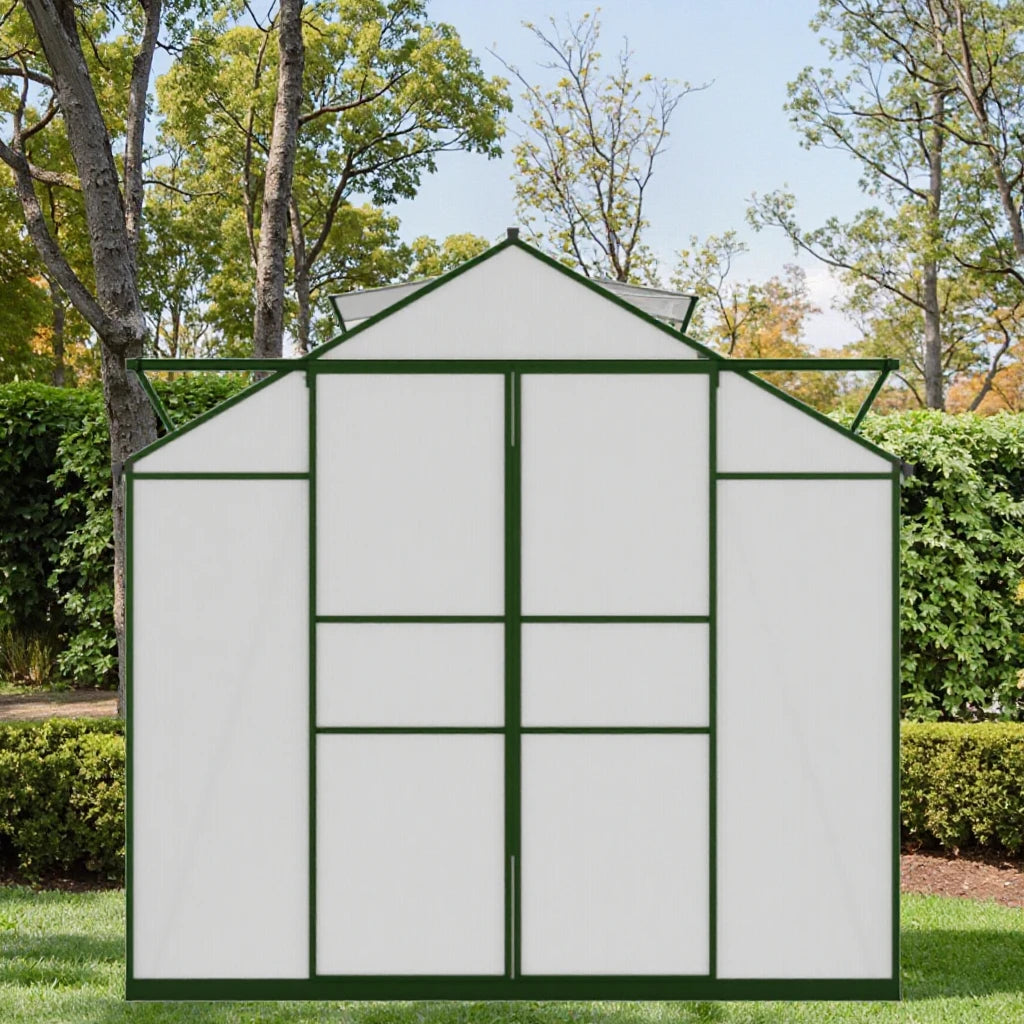 Large Size Aluminum Garden Greenhouse With Metal Frame and PC Boards Plastic Wall Adjustable Windows and Sliding or Hinge Door