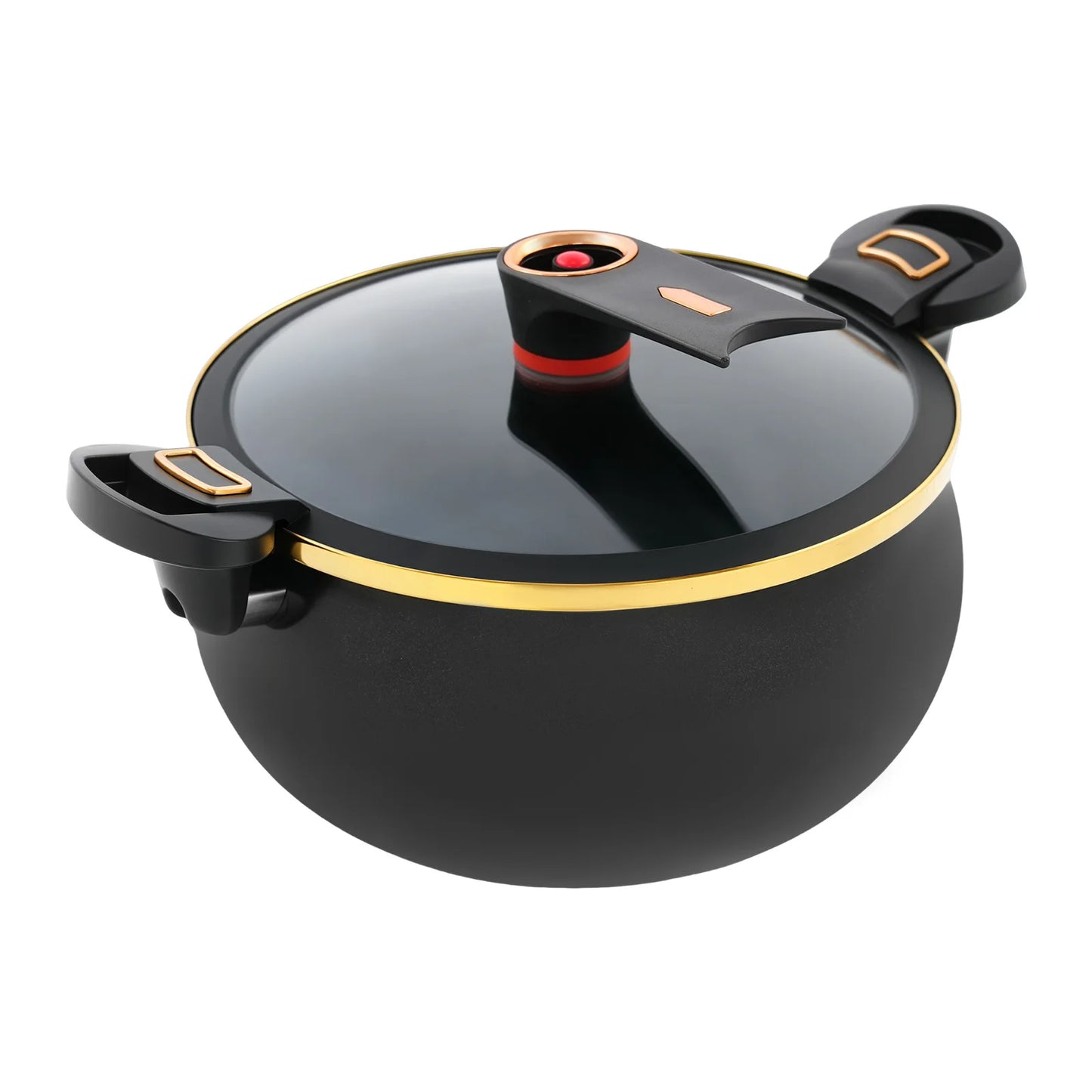 Iron Micro Pressure Cooker, 8.45Qt Capacity Non-Stick Pot with Safe Auto Pressure Release Valve