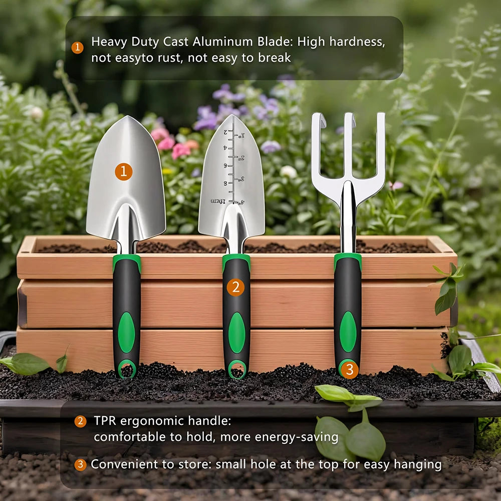 11-Piece Outdoor Garden Tool Set – Ergonomic Grip & Rustproof Pruning Tools