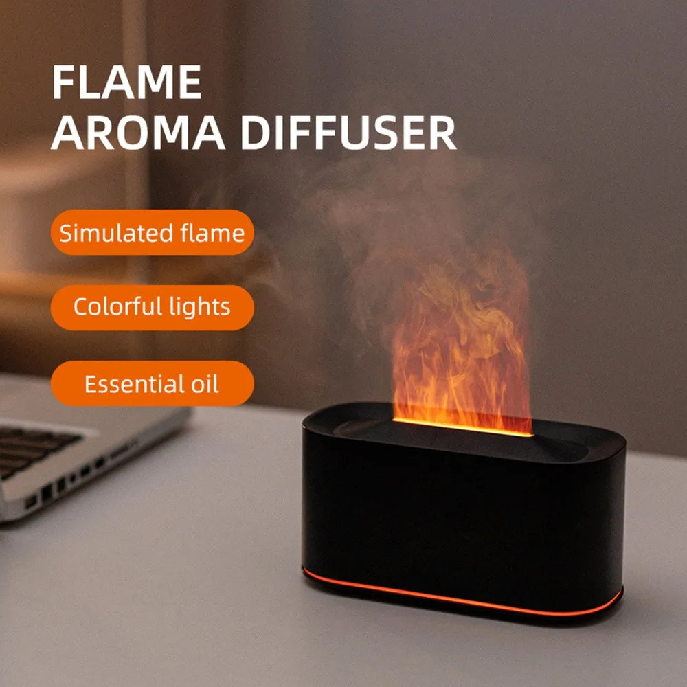 Essential Oil Diffuser Colorful Water Vapor Fire Humidifier for Aroma Therapy Room