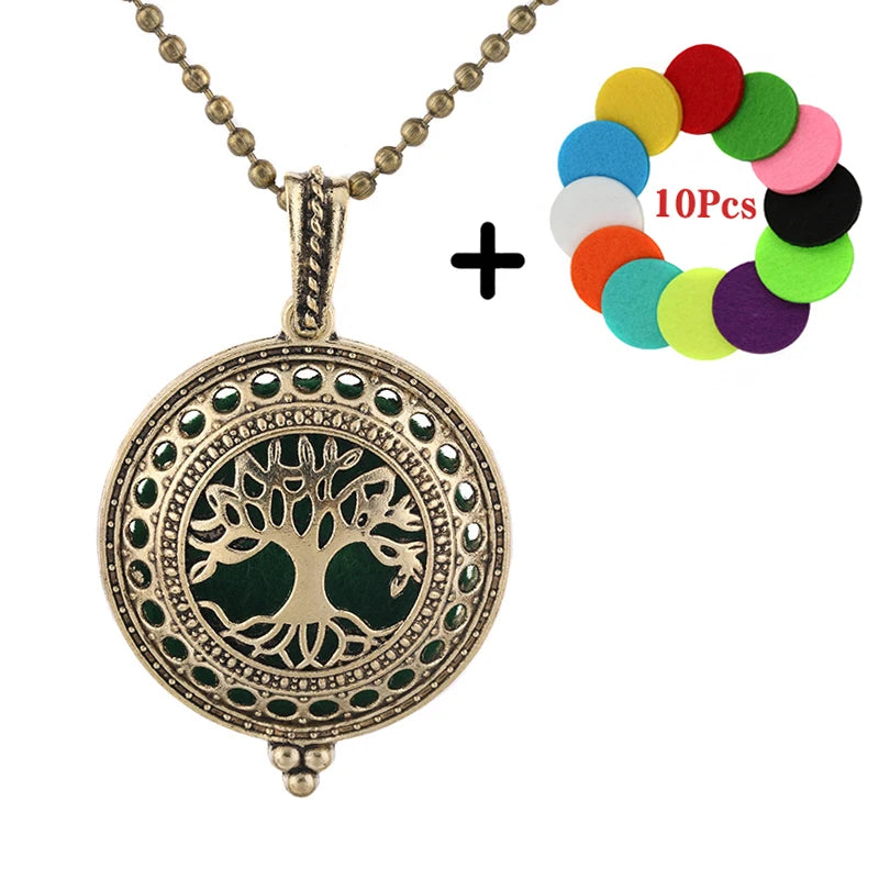 Popular Design Fashion Aromatherapy Locket Necklace Perfume Essential Oil Diffuser