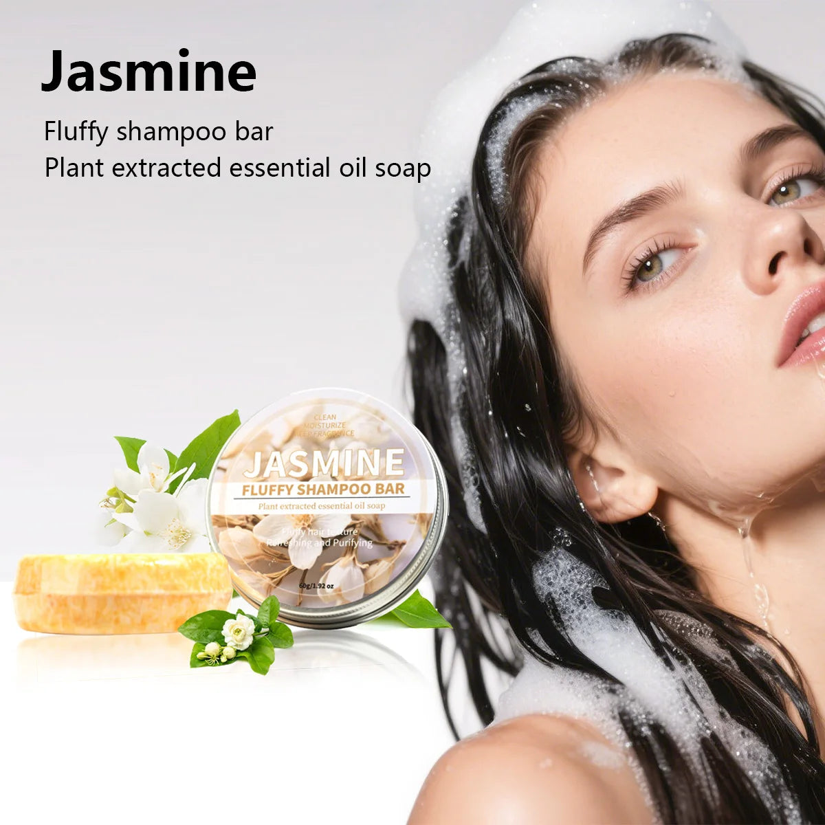 Jasmine essential oil shampoo soap, deep cleansing, nourishing, oil controlling, hair care, daily shampoo soap, handmade soap