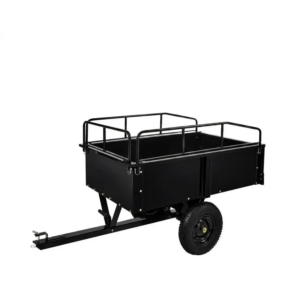 Heavy Duty Steel Garden Dump Cart, 750LBS Capacity Utility Garden Trailer