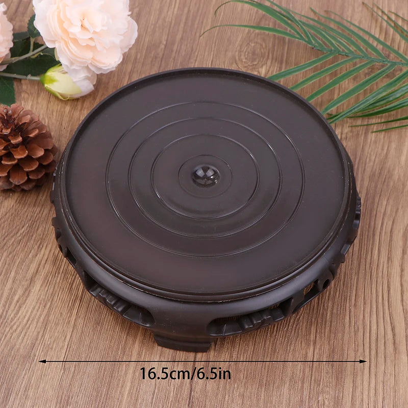 Deep Brown Carving Wooden Look Plastic Base Tray Flowerpot Holder Round Square Multi-Functional