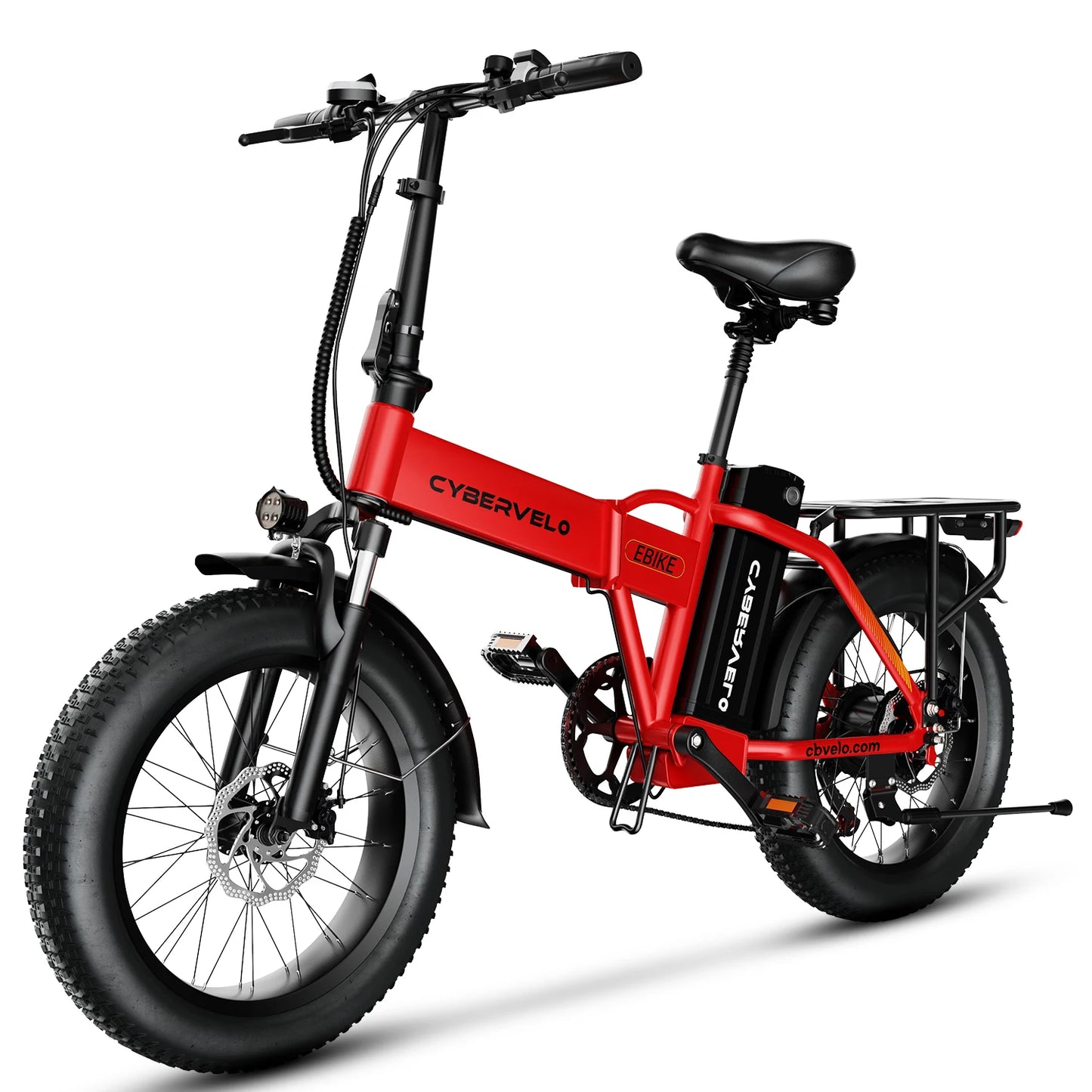 Cybervelo EK4 EK5 Foldable 28+MPH 80Miles Removable Battery Fat Tire Off-road E-bike