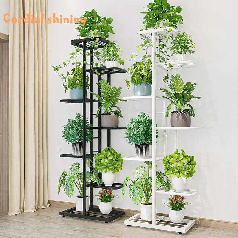 Shining Stand For Flowers Iron 6/7/8 Layers Plant Holder Rack Home Garden Decoration