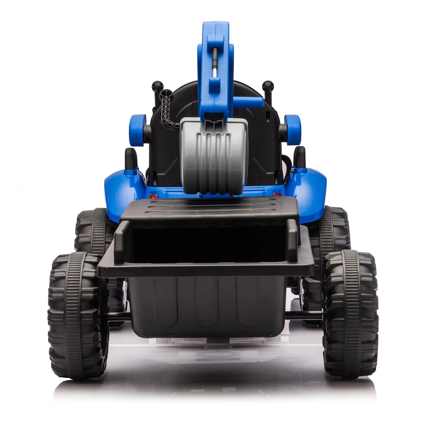 24v Ride-On Electric Toy Tractor 4-in-1 Construction Attachments Remote Control, 3-Speed