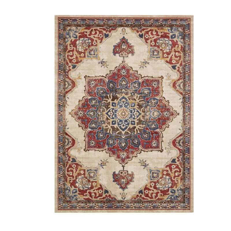 VIKAMA Washable Foldable Imitation Cashmere Carpet Entry Door Mat Persian Retro Style