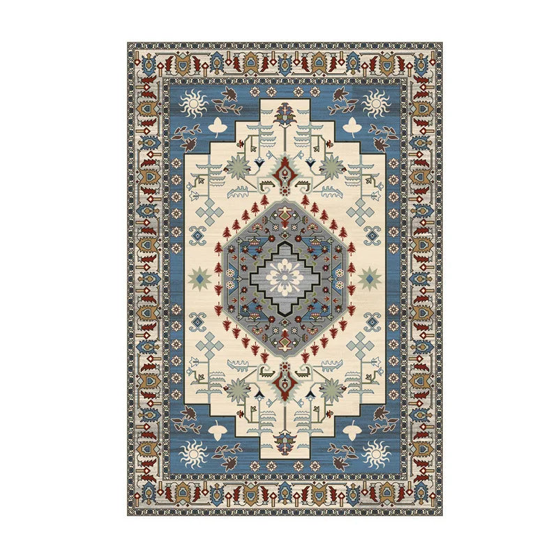 VIKAMA Washable Foldable Imitation Cashmere Carpet Entry Door Mat Persian Retro Style