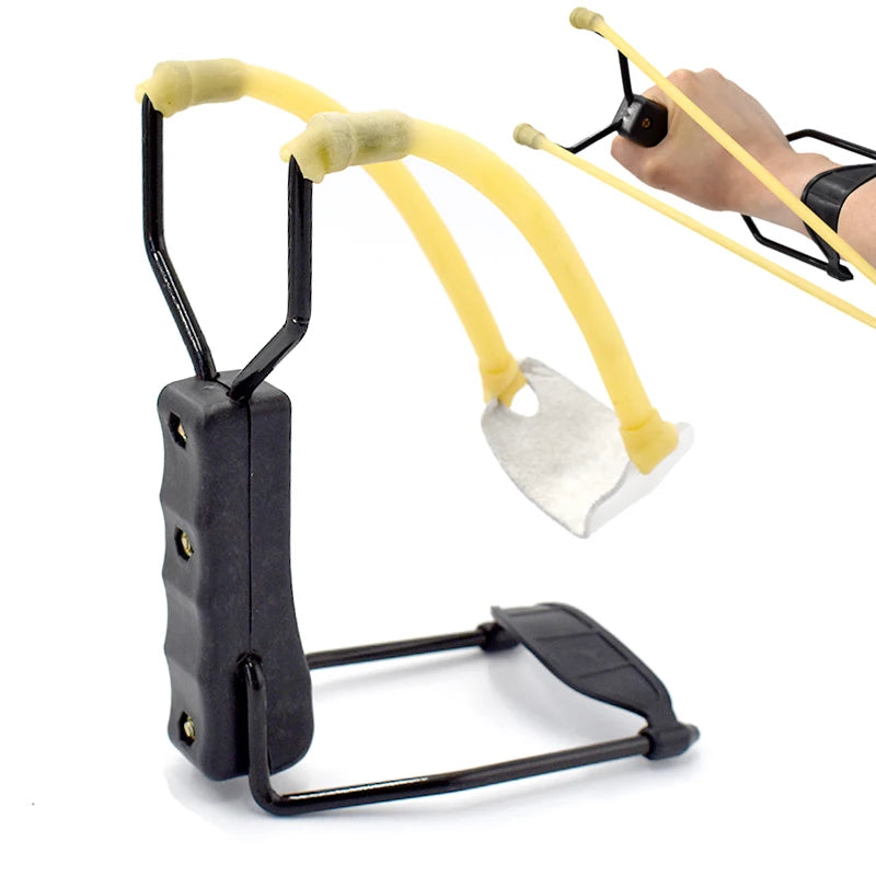 Portable Foldable Slingshot, Outdoor Wrist Support Slingshot, High Power Hunting Launcher.