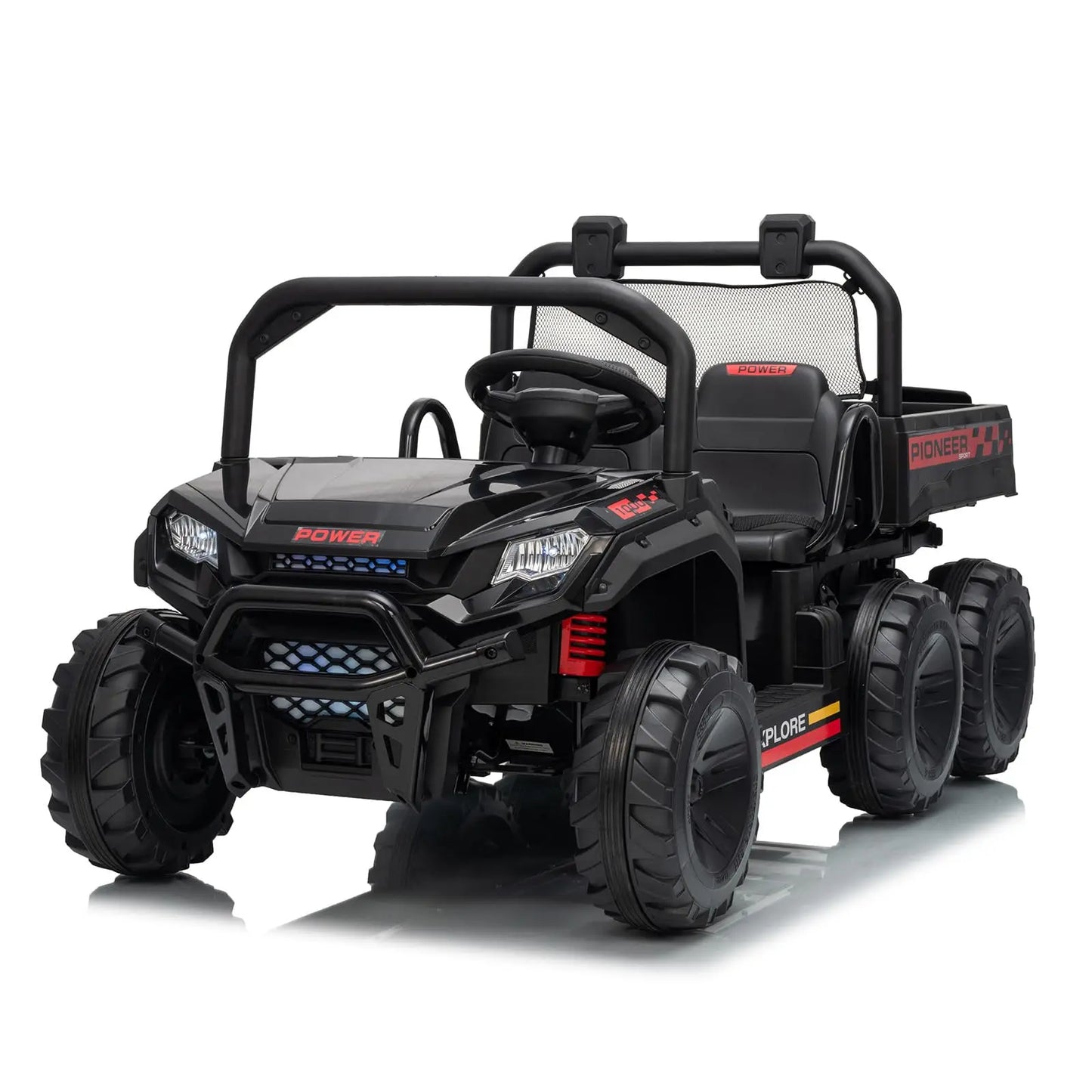 24V 4WD Electric Ride-on Dump Truck For Kids 2-Seater With Parental Remote Control