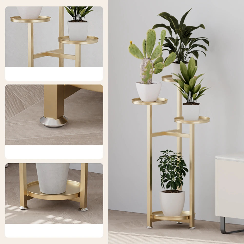 Tiered Plant Stand Indoor, Multi-Layer Metal Corner Planter Stands with Anti-slip Feet