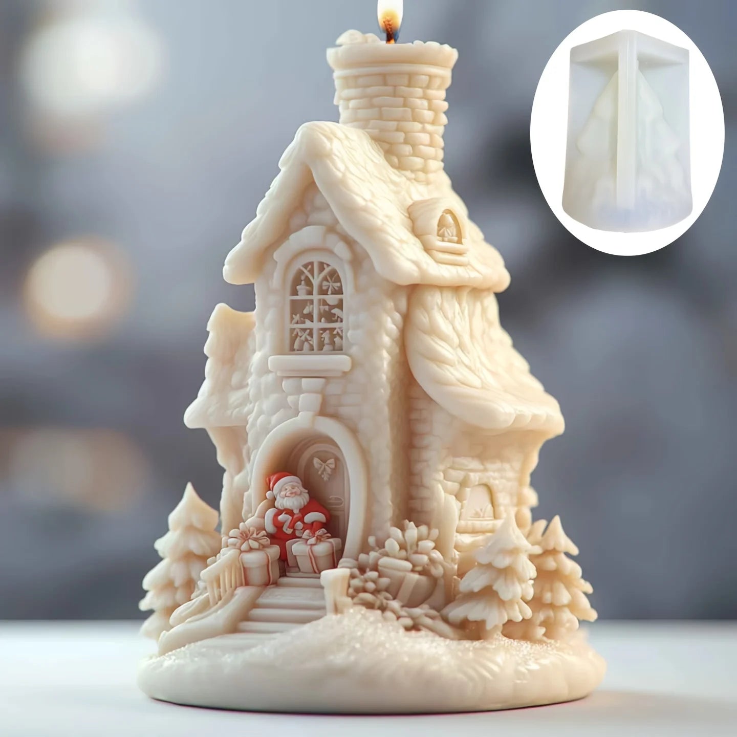 Christmas House Fragrance Candle Silicone Mold