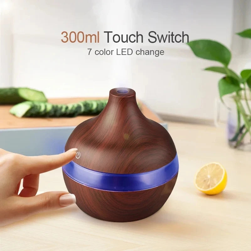 Compact USB Aroma Diffuser & Humidifier with LED Night Light