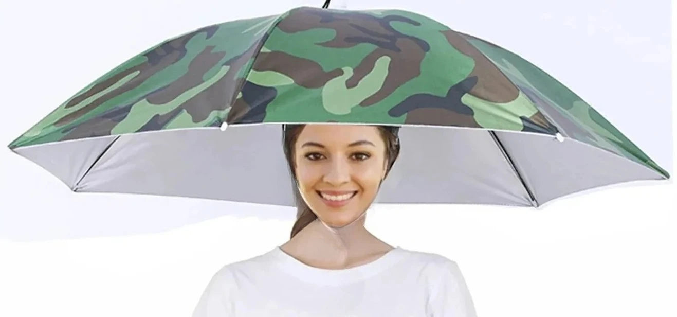 Rain Umbrella Hat Foldable Sun Shade Waterproof Double-Layer UV Protection Sunscreen
