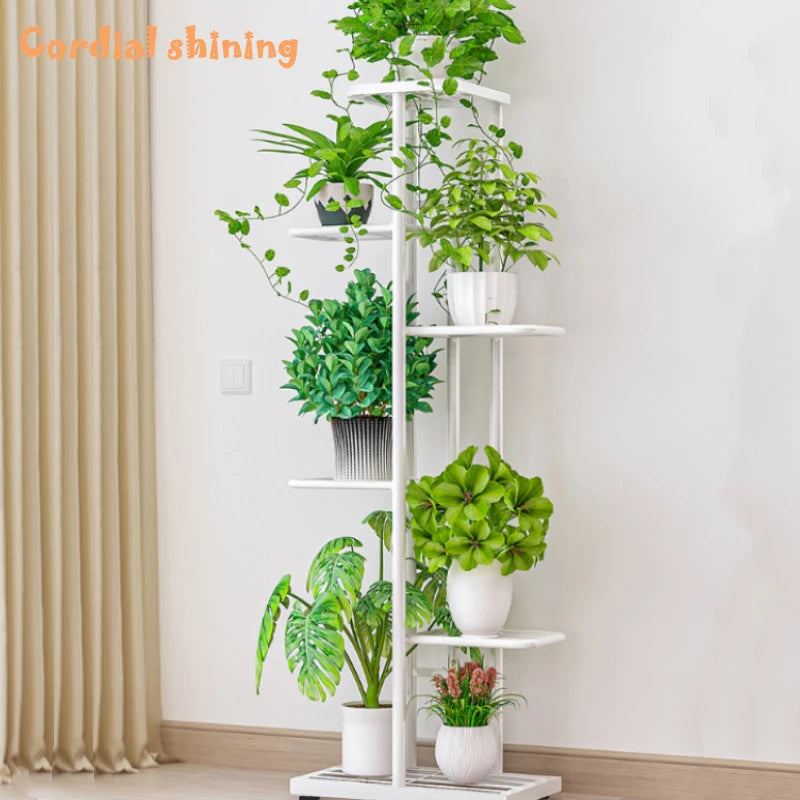 Shining Stand For Flowers Iron 6/7/8 Layers Plant Holder Rack Home Garden Decoration