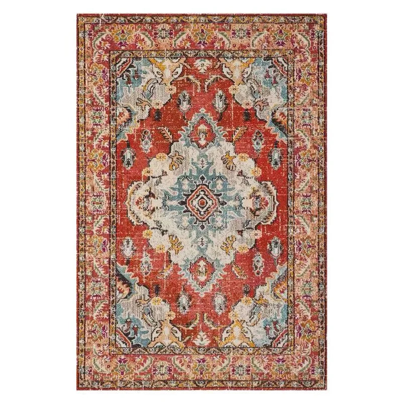 VIKAMA Washable Foldable Imitation Cashmere Carpet Entry Door Mat Persian Retro Style