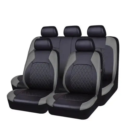 All Season Quitled PU Leather Car Seat Cover Full Universal Fit Sedan Suv Pick-up Truck Seat