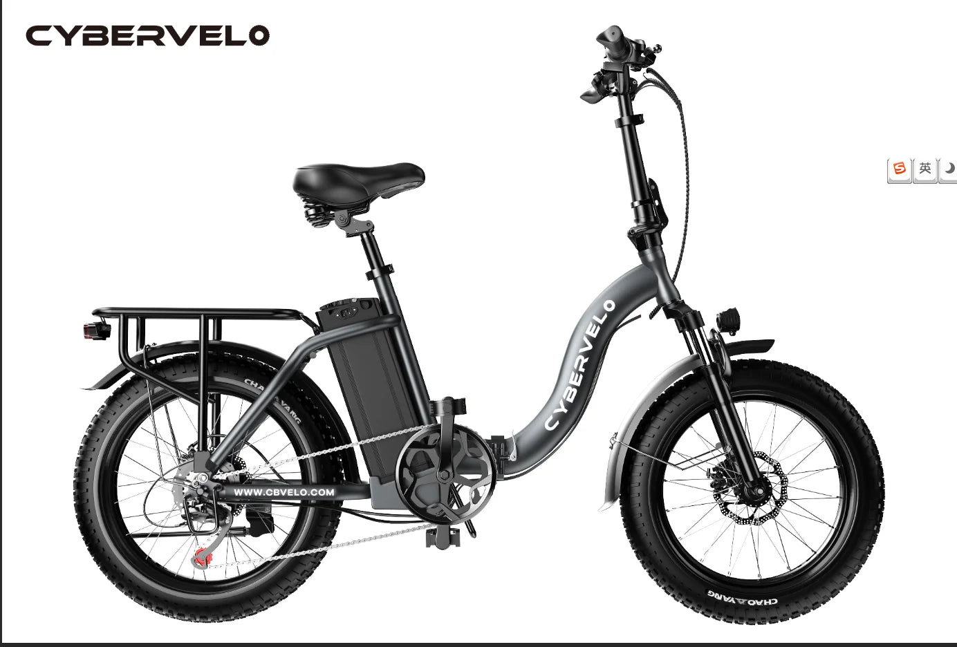 Cybervelo EK4 EK5 Foldable 28+MPH 80Miles Removable Battery Fat Tire Off-road E-bike
