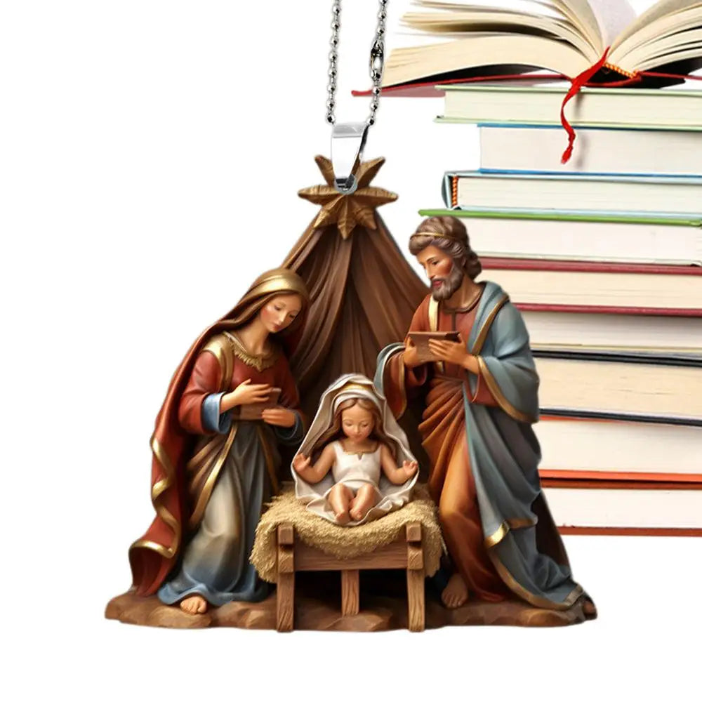 Christmas Nativity Scene Ornaments. 2D