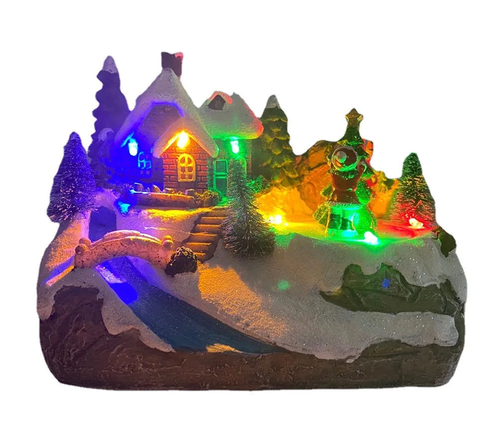 Christmas Snowhouse Glow Craft Snowman Garden Ornament with Music