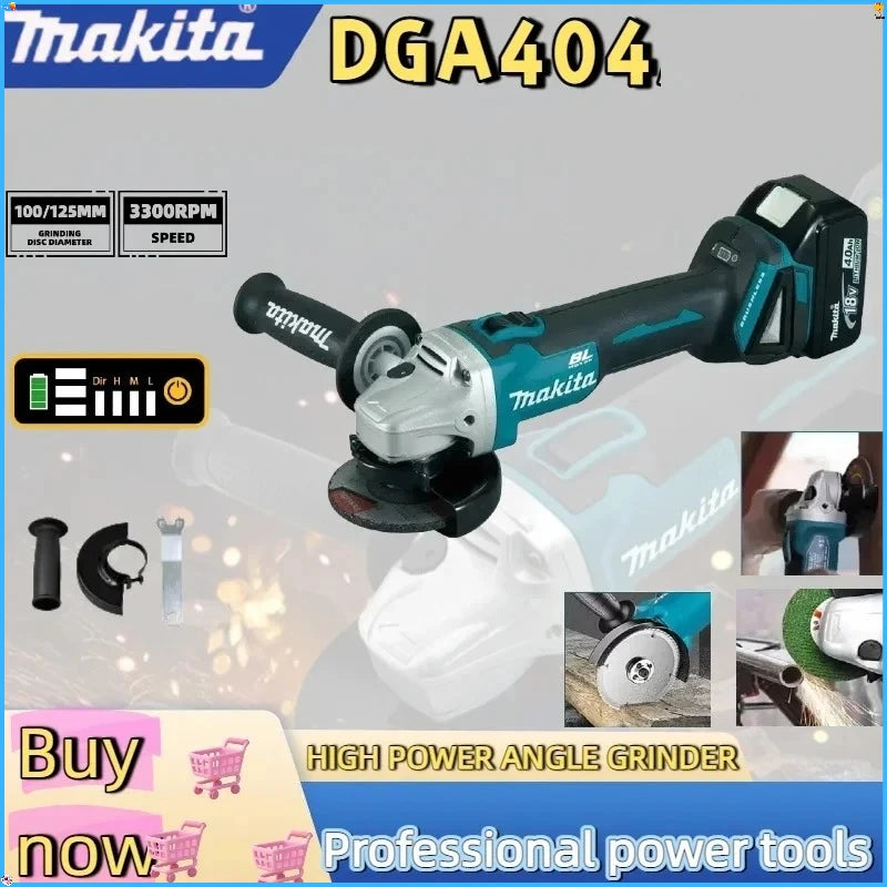 2025 Makita 18V 125mm DGA404 Brushless Lithium Angle Grinder