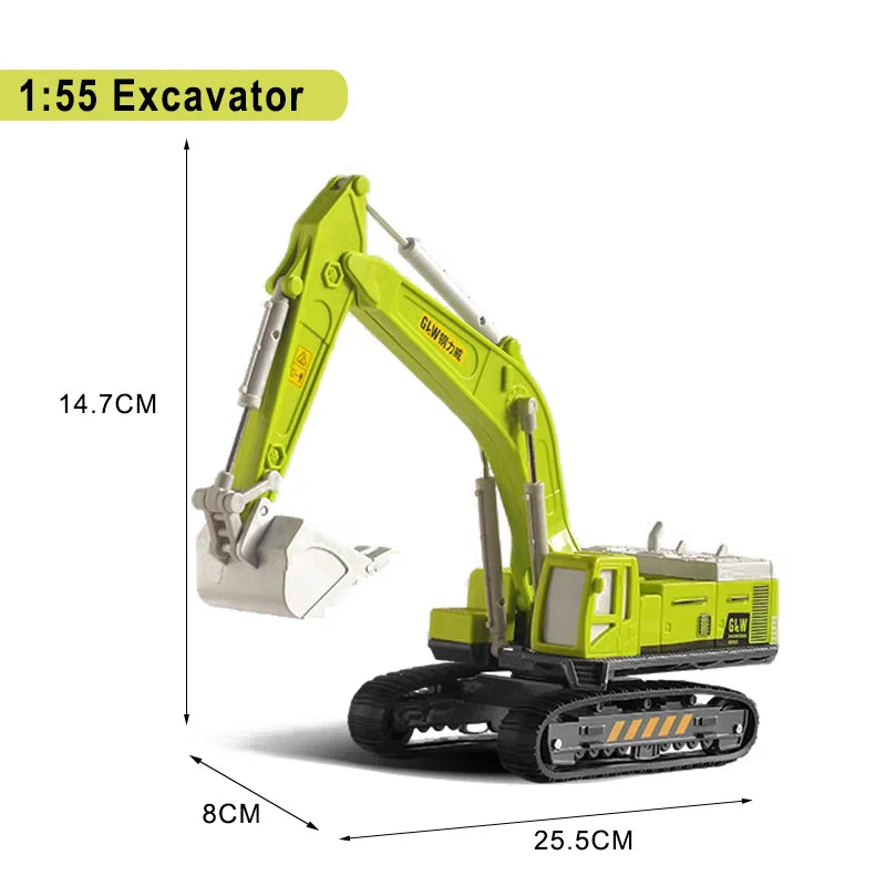 Engineering Diecast Toys for Boys Alloy+Plastic Tractor Excavator Backhoe Crane Bulldozer Kids Truck Children Vehicle Model Gift