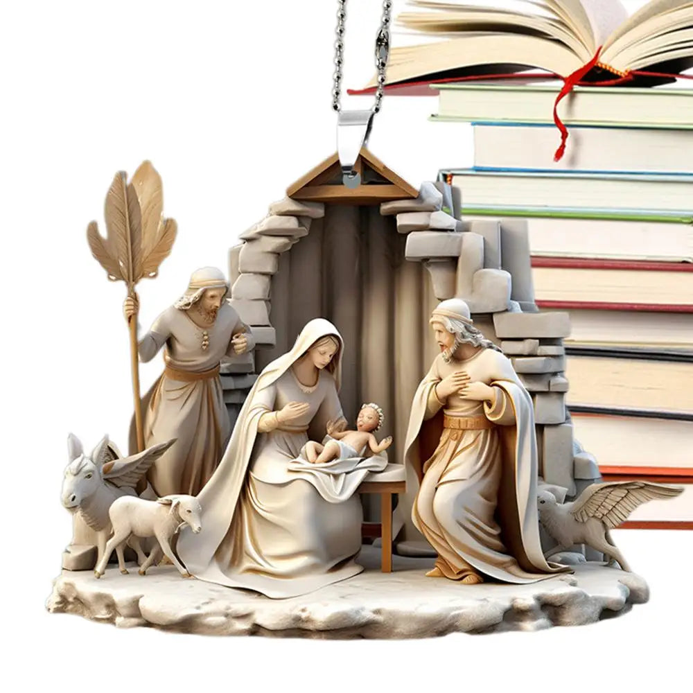 Christmas Nativity Scene Ornaments. 2D