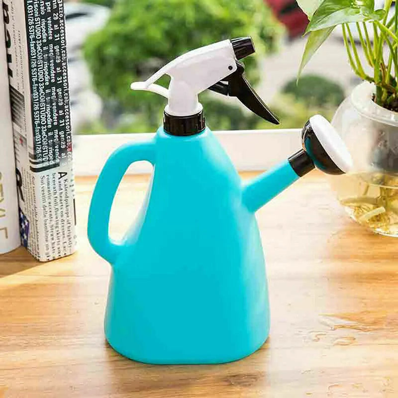 2 In 1 Plastic Watering Pressure Spray Water Kettle/Adjustable Sprayer 1L