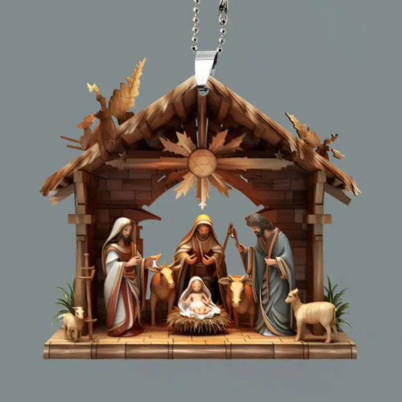 Christmas Nativity Scene Ornaments. 2D