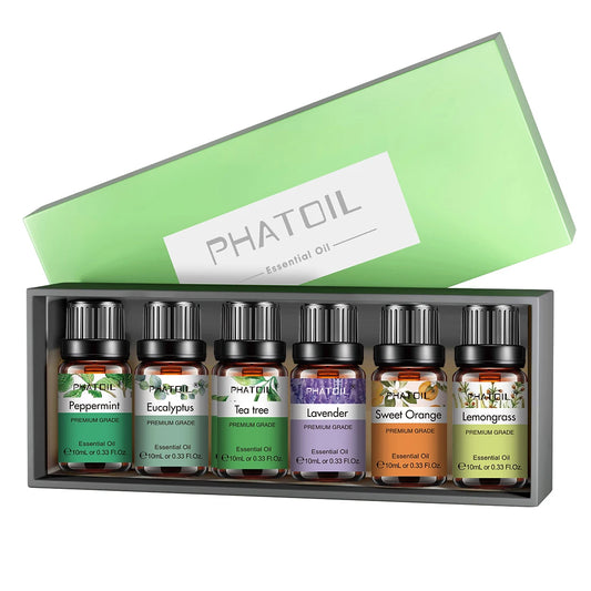PHATOIL 6pcs Essential Oil Set 10ml Pure Natural for Diffuser Candles
