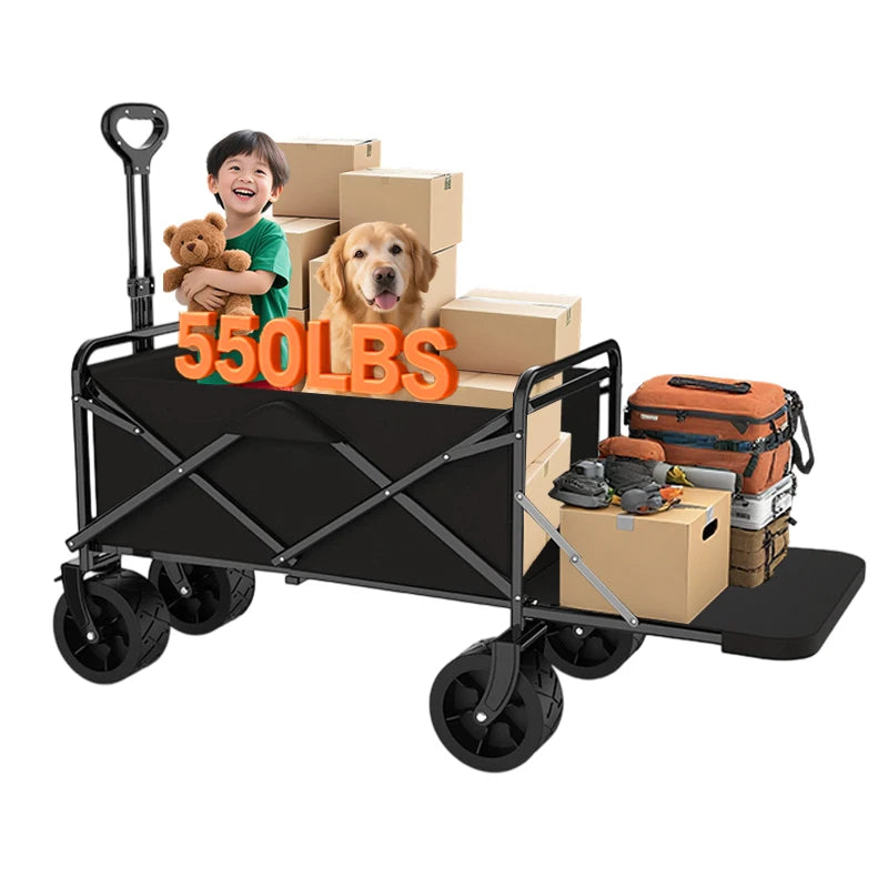 550LBS Big Tank Wheels Beach Wagon For Sand Large Capacity Foldable Ca550LBS Big Tank Wheels Beach Wagon