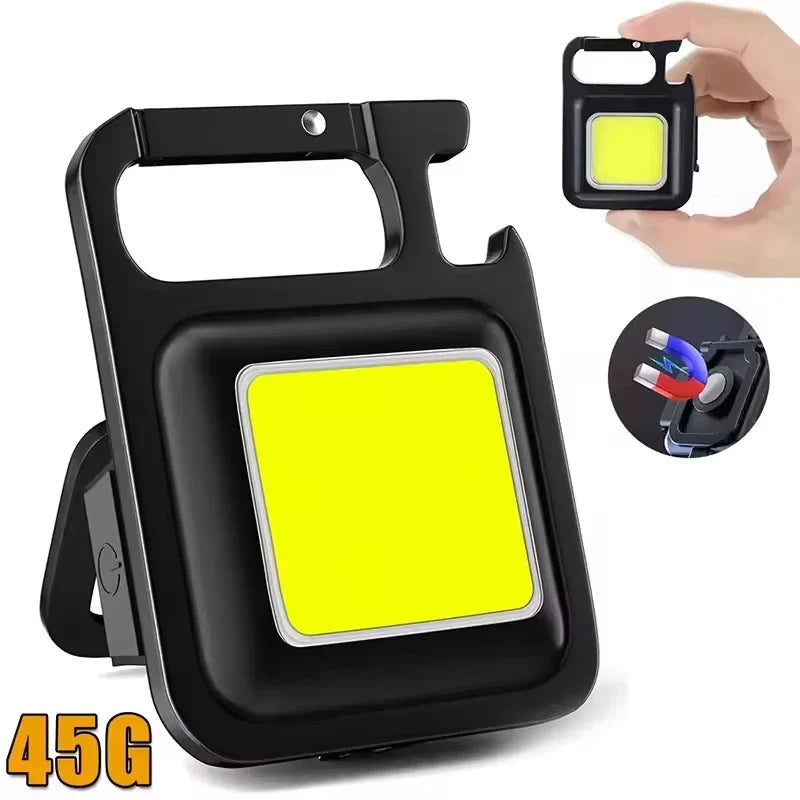 Flashlight Mini Light COB  Light USB Rechargeable Lamp with 90° Foldable Side Lights