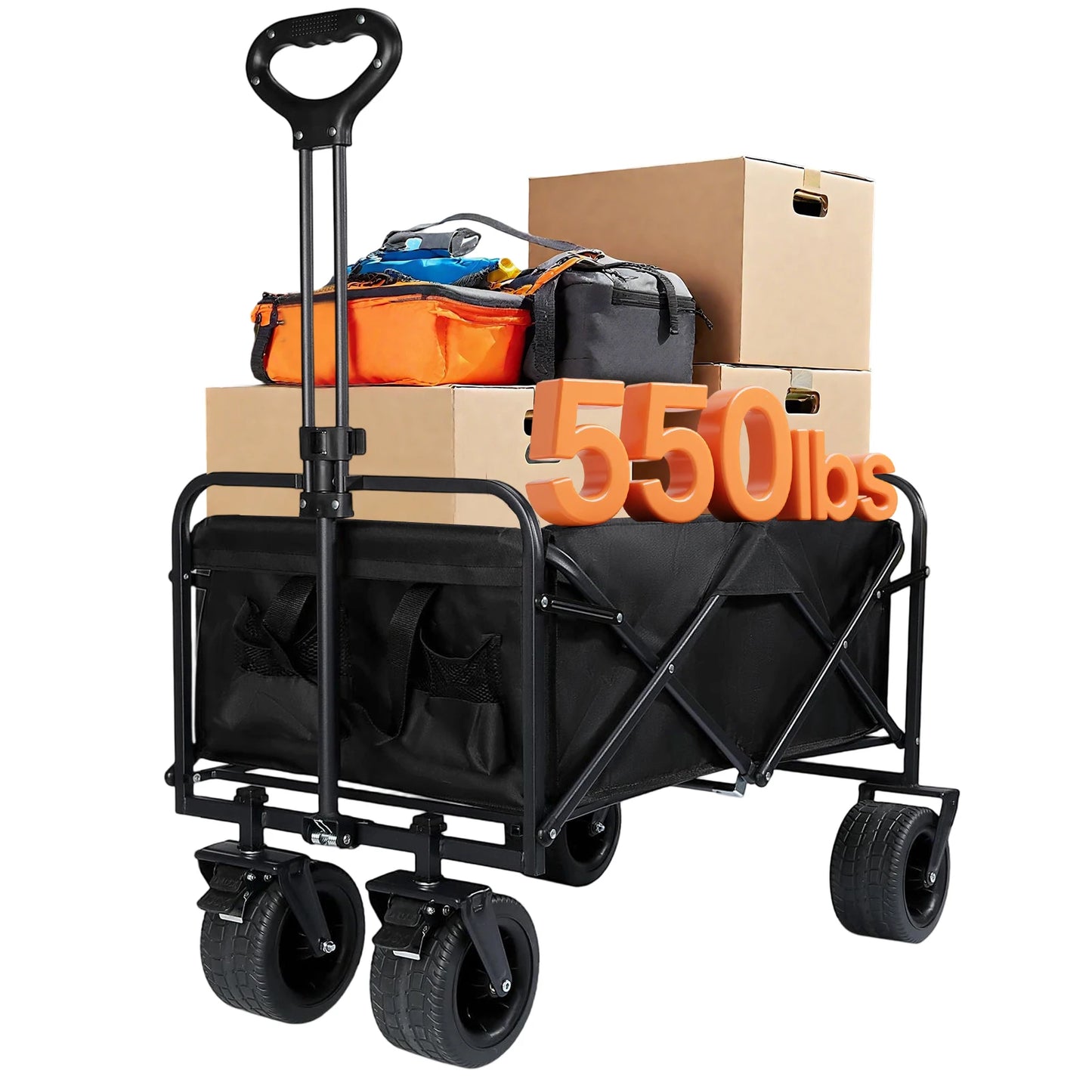 550LBS Big Tank Wheels Beach Wagon For Sand Large Capacity Foldable Ca550LBS Big Tank Wheels Beach Wagon