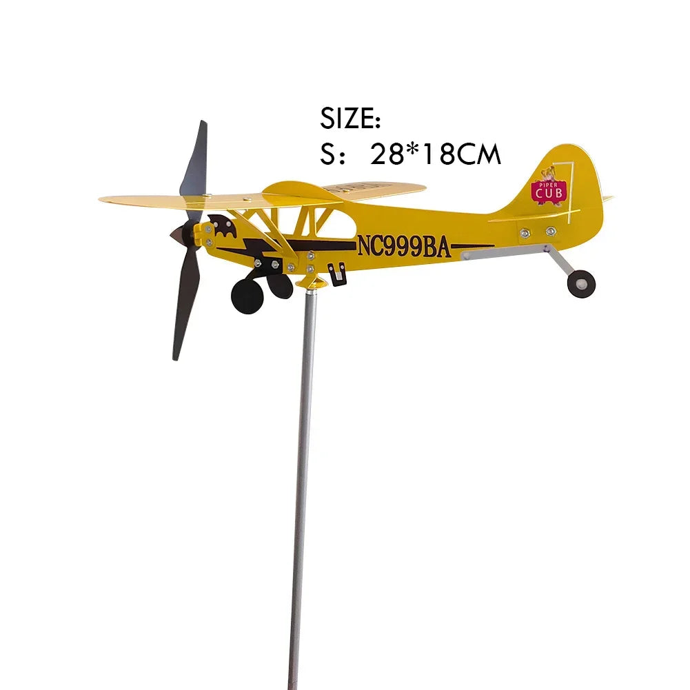 Airplane Weather Vane Piper J3 Cub Wind Spinner Weather Vane