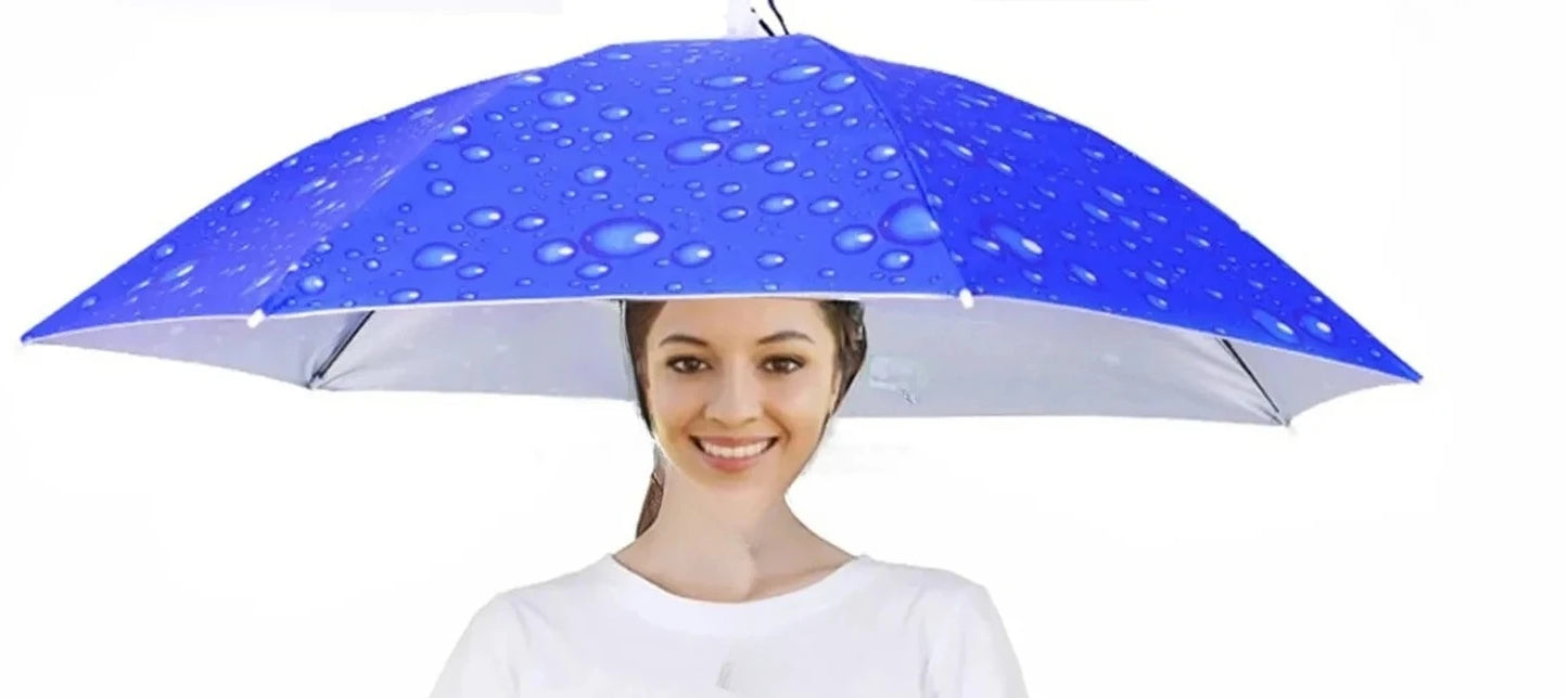 Rain Umbrella Hat Foldable Sun Shade Waterproof Double-Layer UV Protection Sunscreen