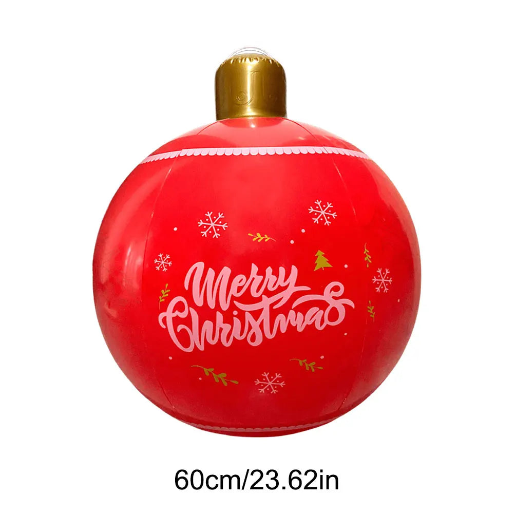 60CM PVC Christmas Inflatable Ball Giant Big Decorated Gifts Christmas Ball Decorations