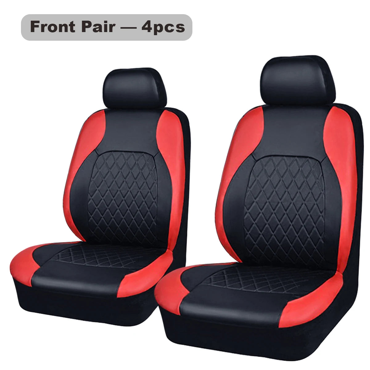 Universal Internal Seat Covers 4PCS All-Season Quilted Faux Leather Car Seat Cover