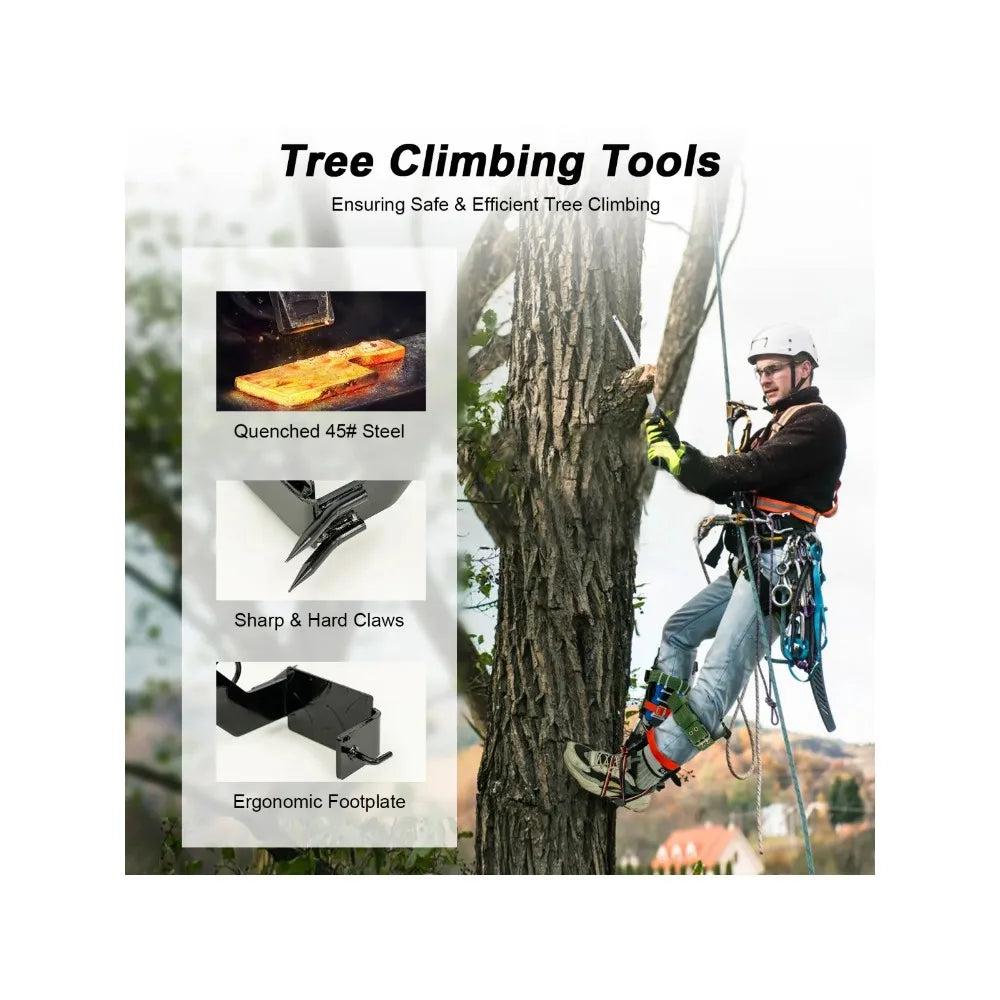 Climbing Tree Shoes Enhanced Stainless Steel Spikes Tree Climbing with Safety Belt and Rope