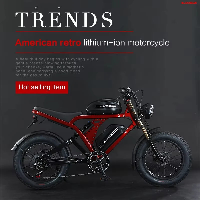 Powerful 1500W Motor 52V55Ah Dual Battery Adult Off-Road Tires Long Range E-bike