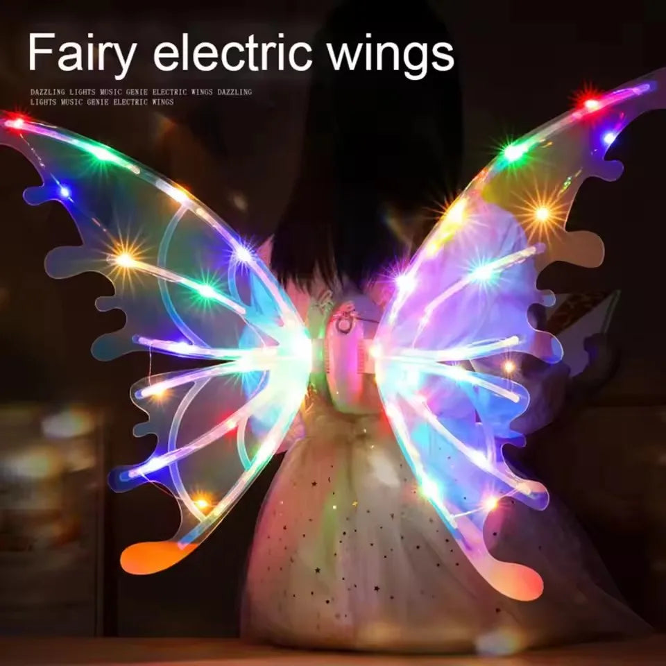 Electrical Butterfly Wings Toy With Music Lights Elf Wings Glowing Shiny Dress Up