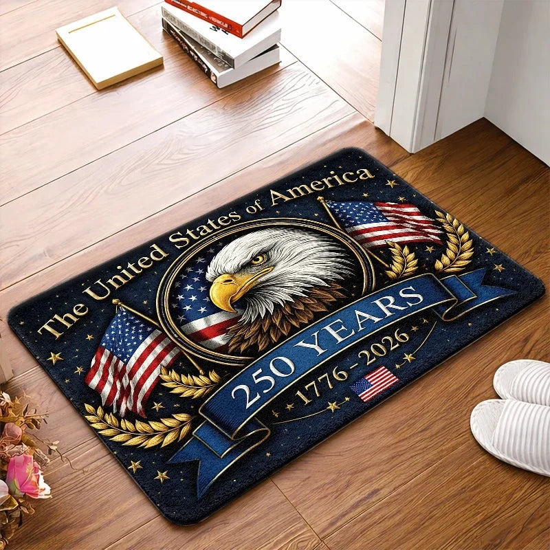 USA 250th Anniversary Doormat American Eagle Flag Non Slip Entrance Rug