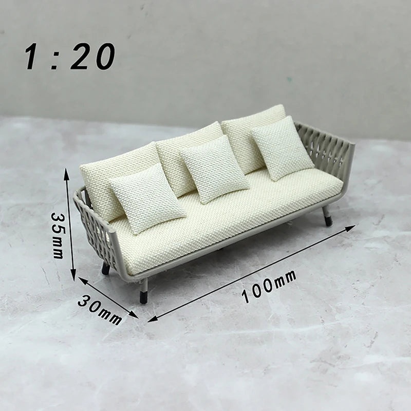 Dollhouse Miniature Furniture, Pretend Play Toy, Sofa Model for Children's Photo Props.