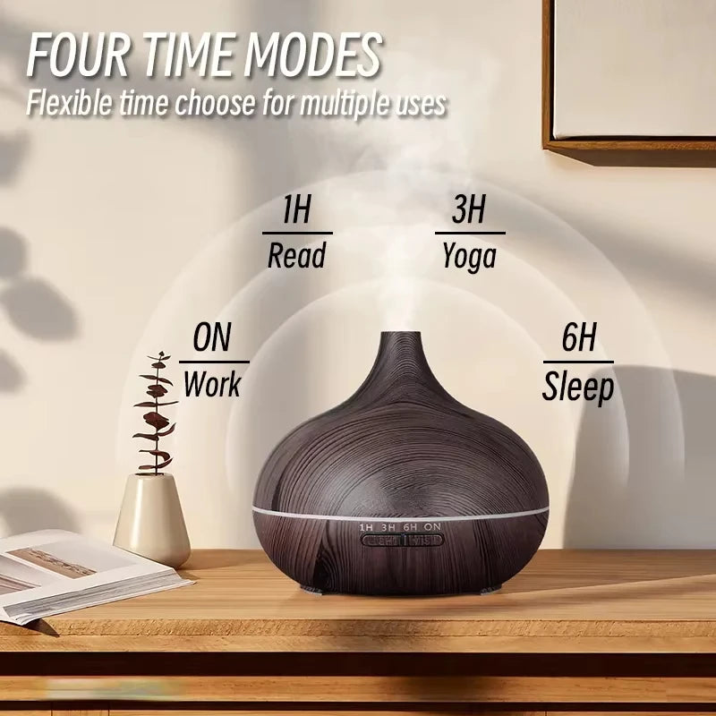 Humidifier Aromatherapy Essential Oil Diffuser Wood Grain With Remote Control
