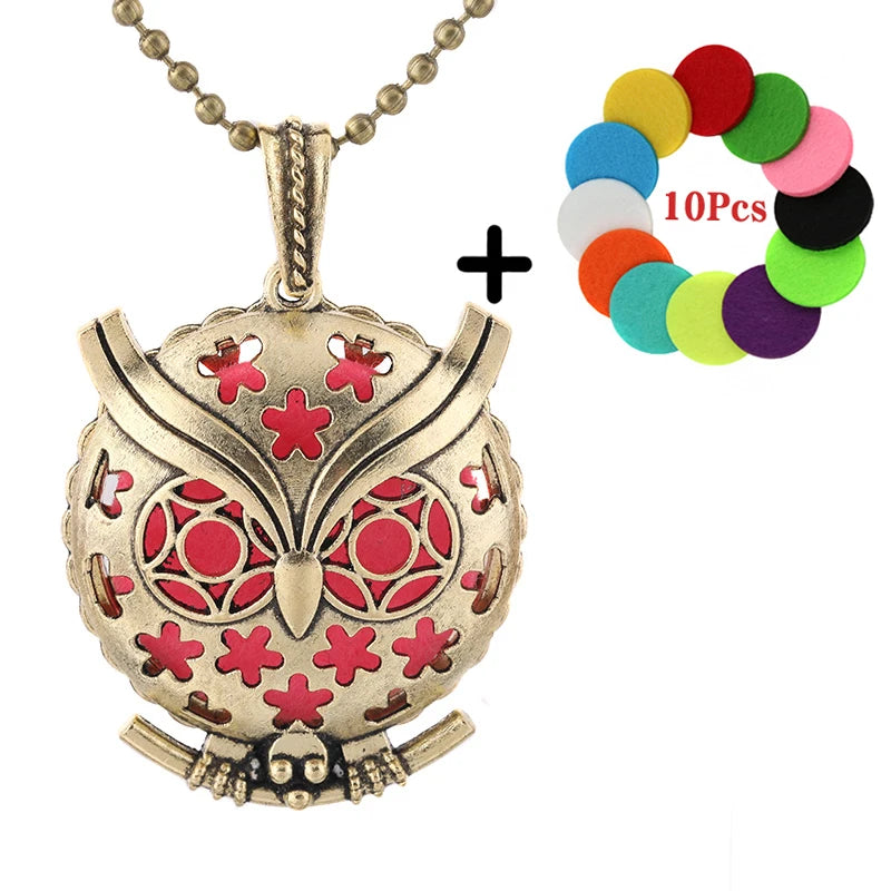 Popular Design Fashion Aromatherapy Locket Necklace Perfume Essential Oil Diffuser