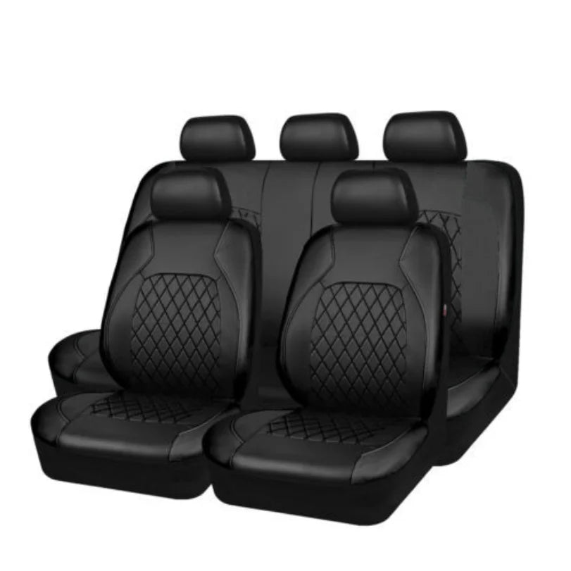 All Season Quitled PU Leather Car Seat Cover Full Universal Fit Sedan Suv Pick-up Truck Seat