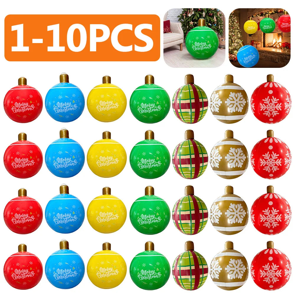 24 Inch Giant Inflatable Christmas Ball Large Outdoor Decorated Ball Christmas Decorations