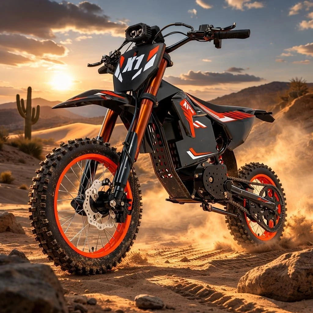 Electric Dirt Bike for Adults Teens 4500W Peak 60V 28.8Ah Battery Up to 60 Miles 50MPH Electric Motorcycle 14"/12" Fat Tire Mountain Off Road E-Bike