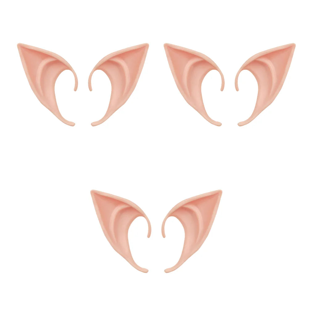 12-1pair Halloween Angel Elf Ears Soft Latex Fake Ears Fairy Vampire Costume Halloween